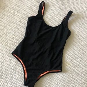One piece scoop swim suit